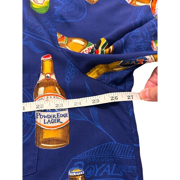 Paradise Found Honolulu Hawaii Beer Bottle Aloha Shirt Blue, size XL - Picture 4 of 6